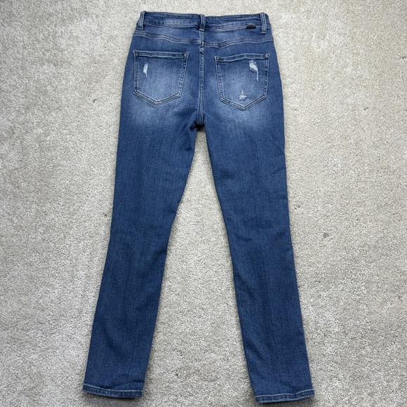 Risen Jeans Jeans Womens 5/27 Blue High Rise Distressed Button Fly Skinny Denim - Picture 6 of 14